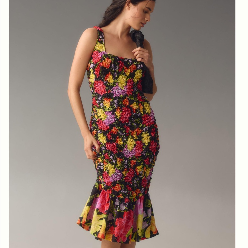 Anthropologie Floral Midi Dress - Multicolor